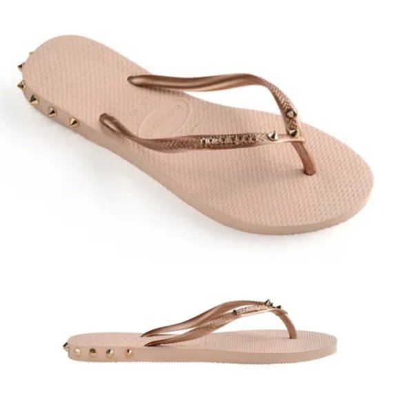 Spiked Havaianas Slim Rocky Rose Gold Ballet - Picture 4 of 8